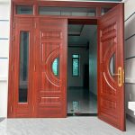 Cửa Thép Vân Gỗ 4 Cánh Lệch H2K 
