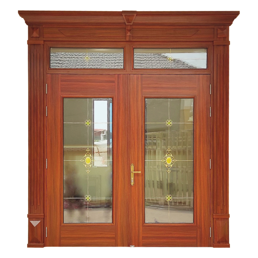 Cửa Thép Vân Gỗ 2 Cánh Thủy Lực