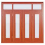 Cửa Thép Vân Gỗ Có Kính S2
