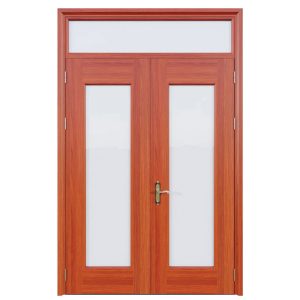 Cửa Thép Vân Gỗ 2 Cánh Ô Kính Thoáng Lớn H3