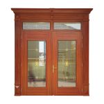 Cửa Thép Vân Gỗ 2 Cánh Kính Thủy Lực M3