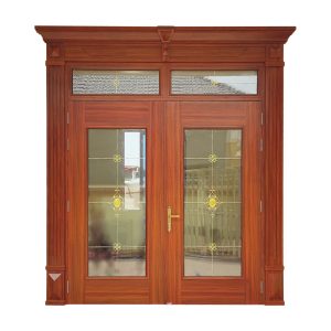 Cửa Thép Vân Gỗ 2 Cánh Kính Thủy Lực M3