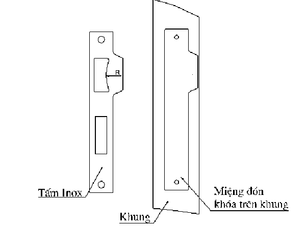 Bước 5: Lắp phụ kiện khóa cửa