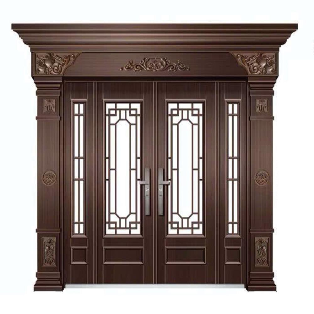 cua-biet-thu-4-canh-kinh-lecch Cửa Thép Kính Cao Cấp Biệt Thự Liền Kề 4 Cánh Lệch HG004